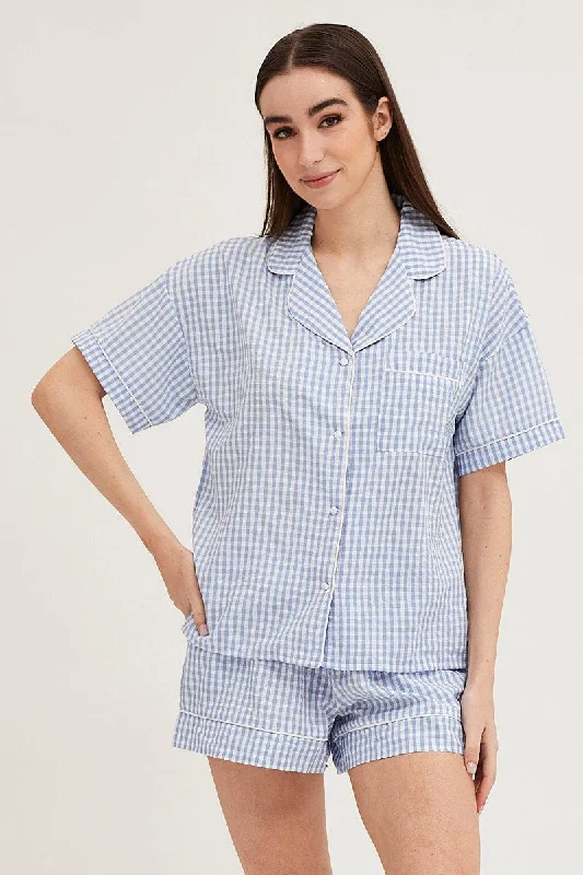 check-contrast-piping-pajamas-set-short-sleeve-nw2251k-84sb