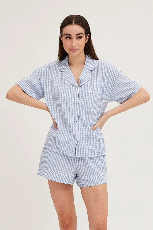 check-contrast-piping-pajamas-set-short-sleeve-nw2251k-84sb