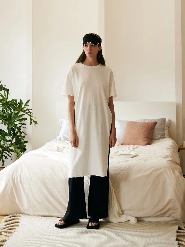 Side Split Cotton Tee Dress