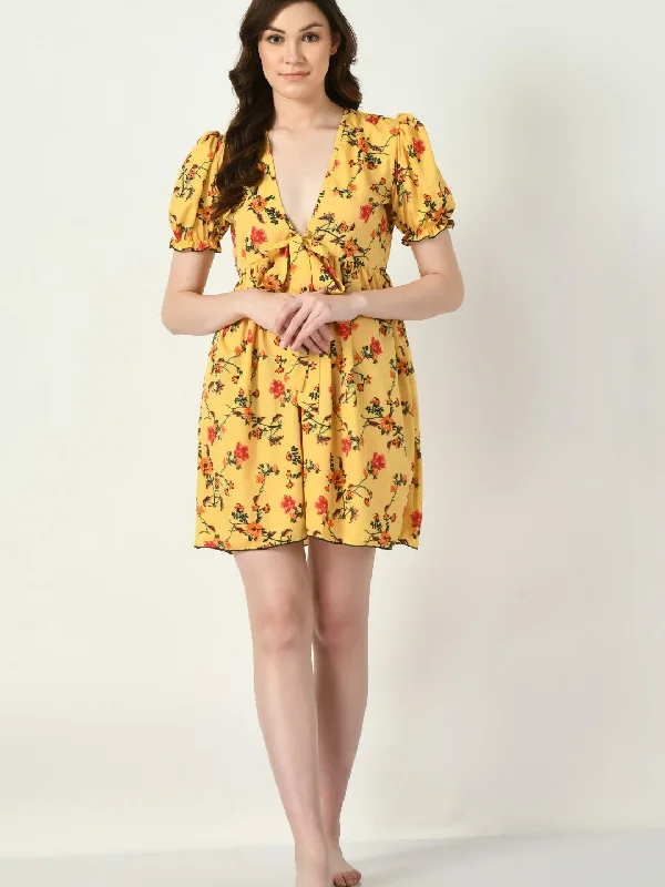 Women's Silk Yellow Nightdress - Legit Affair