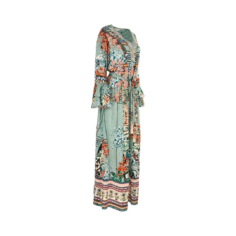 Shaira Women's Aqua Multicolour Jalabiya