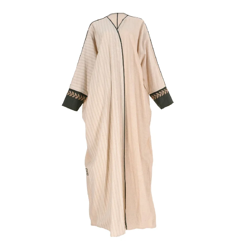 Lamar Women's  Beige and Green Abaya  One Size