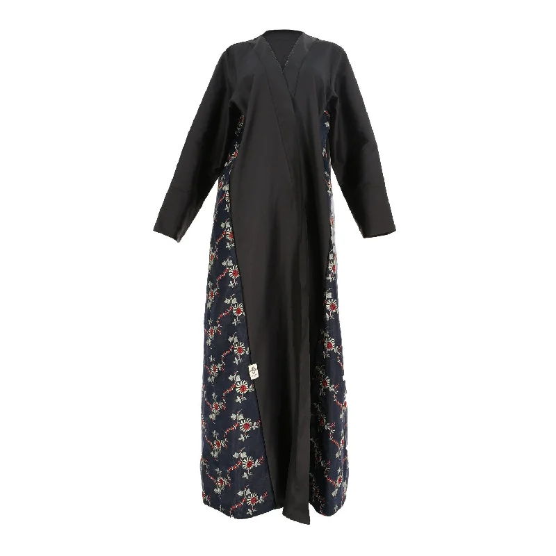 Lamar Women's Black Floral Abaya One Size