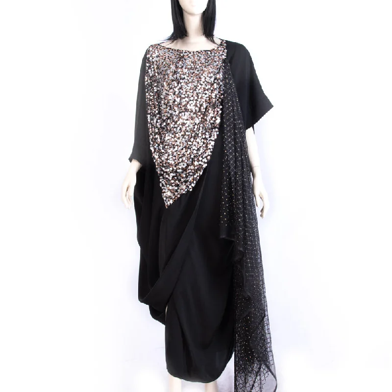 Montaha Black Gold Kaftan One Size