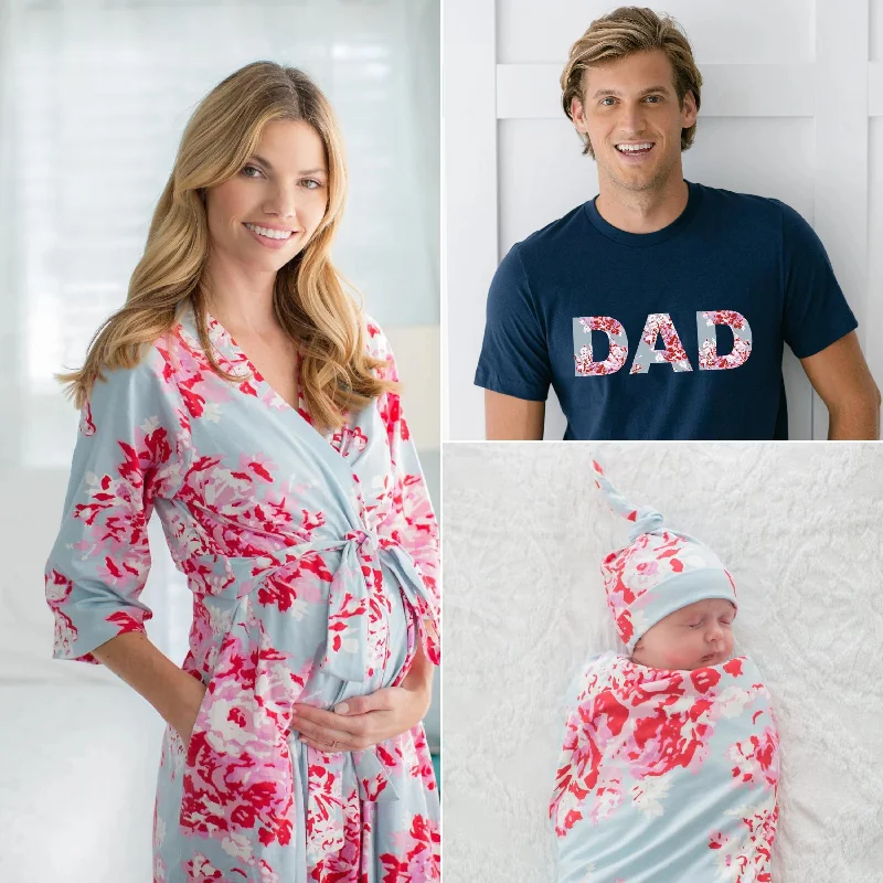 Mae Robe & Swaddle Set & Dad T Shirt